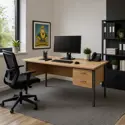 Single Pedestal Two Drawer Desk